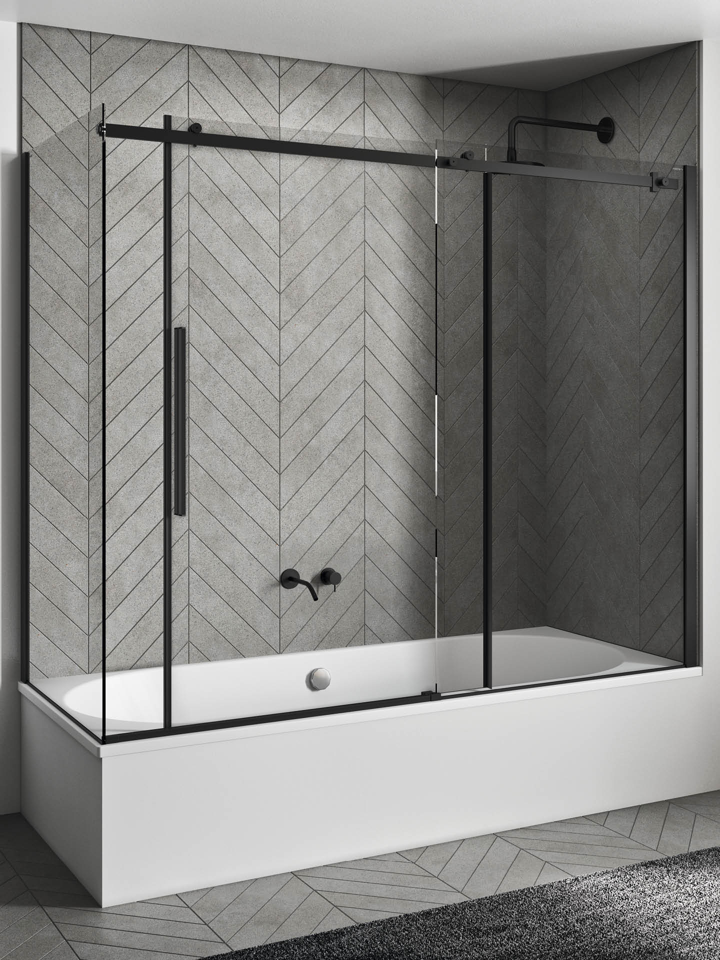 sopravasca con anta scorrevole angolare axia relax