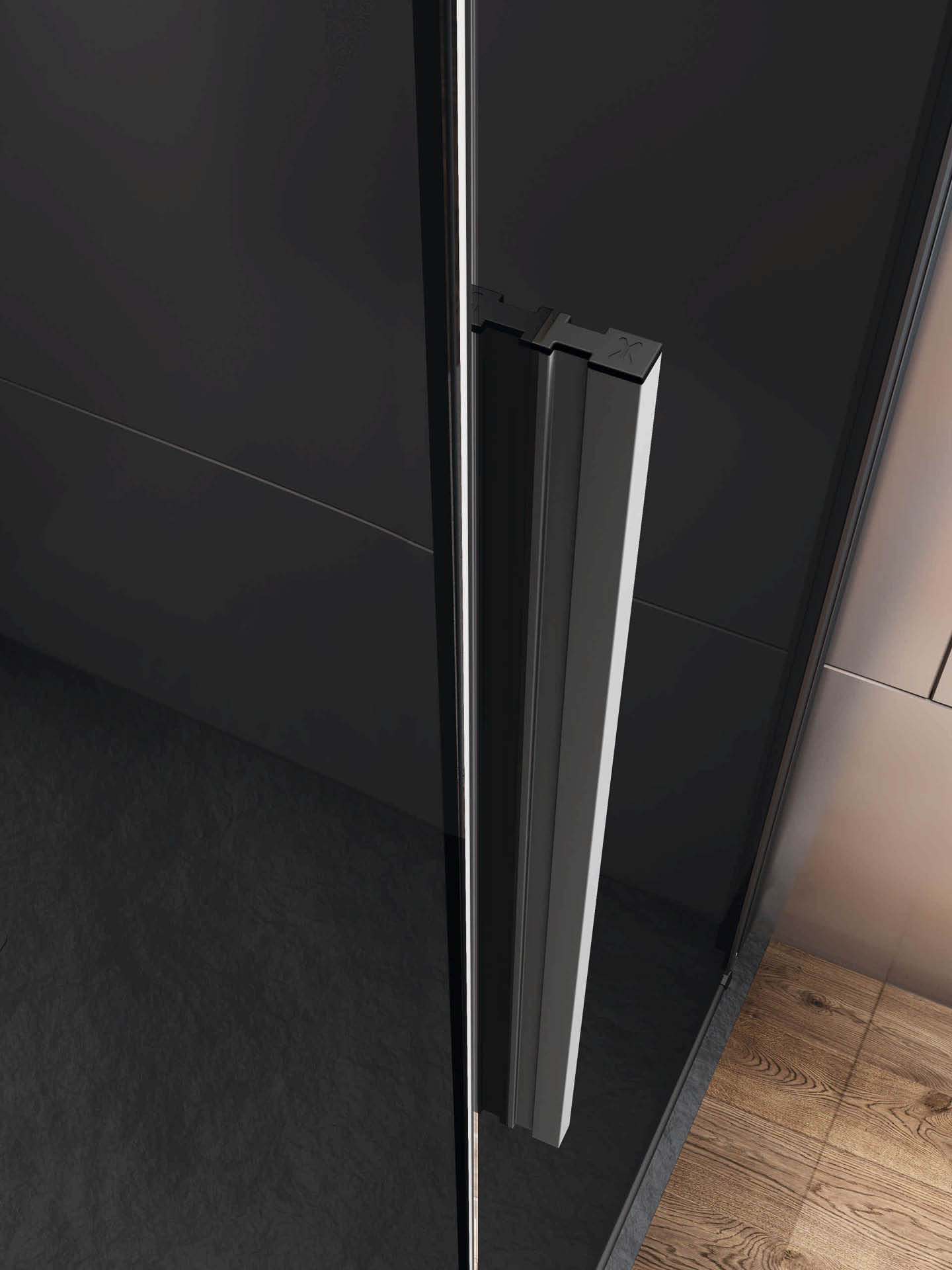 maniglia in alluminio con tappo abbinato box doccia bobox