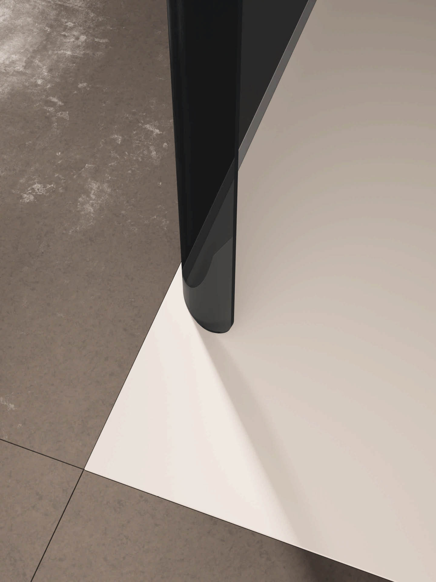 BOBOX A_dettaglio2 Dettaglio di raggiatura del vetro di Bobox A con vetro grigio europa