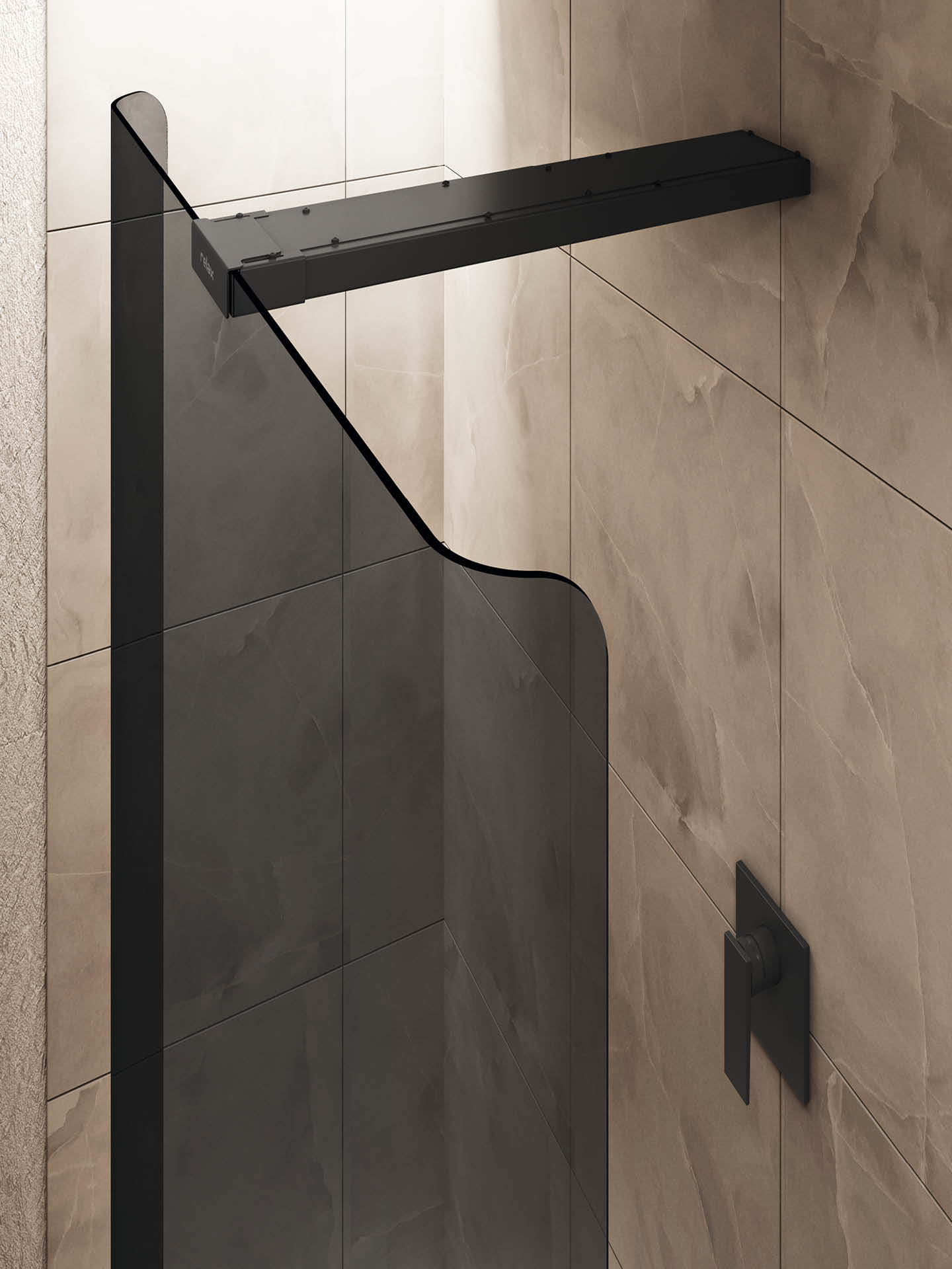 bobox c cabina doccia di design da centro parete walk-in di colore grigio