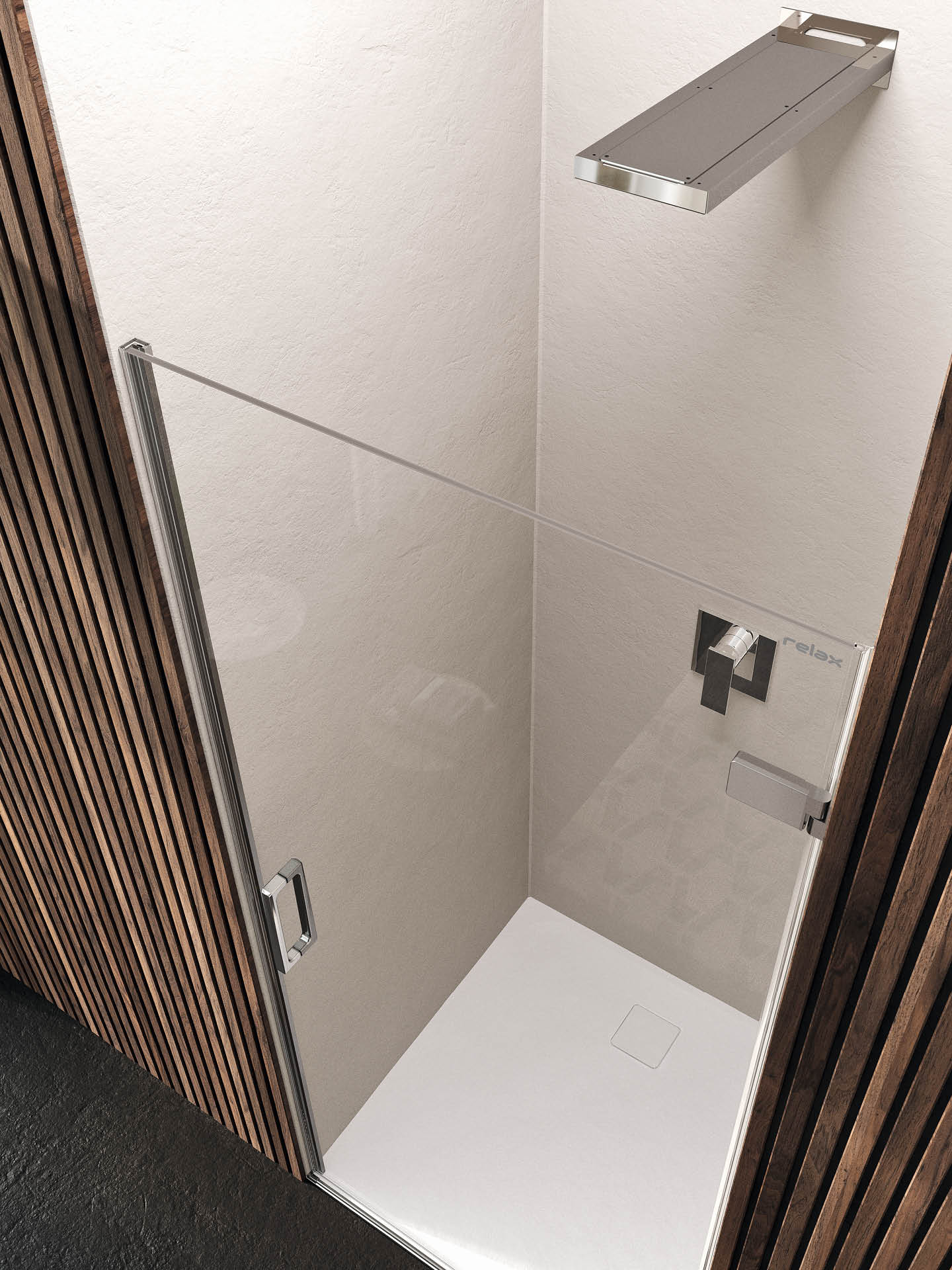 cover mb1 cabina doccia di design in nicchia senza profili con anta battente, cover personalizzabili