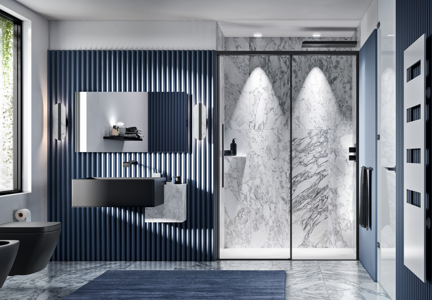 Box doccia con anta scorrevole in nicchia