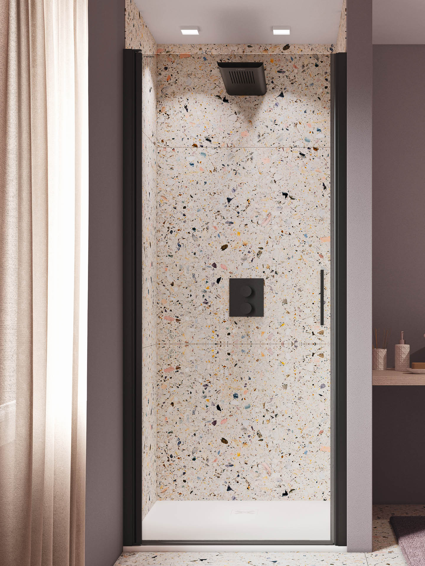 light b1 box doccia in nicchia con anta battente