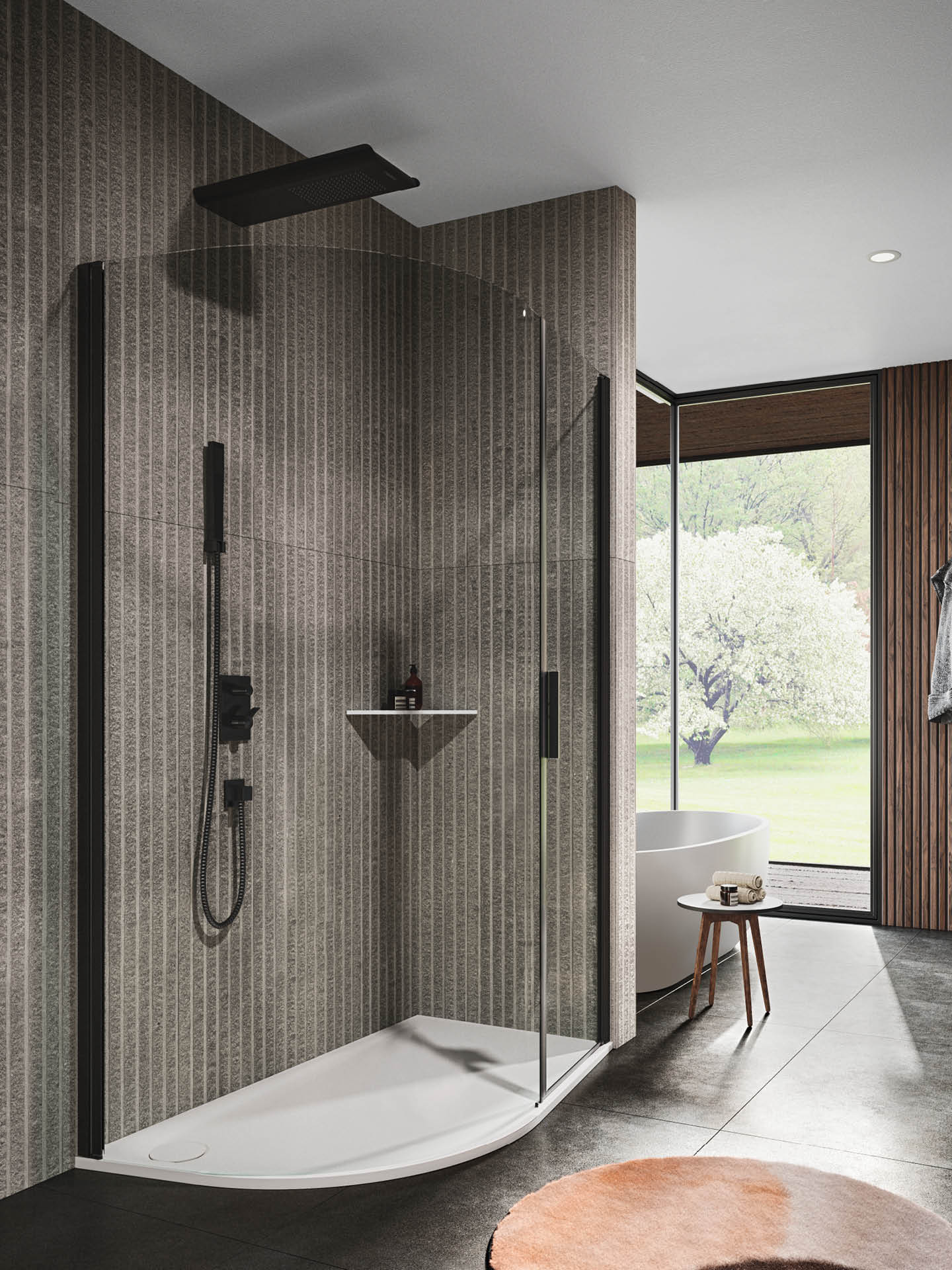 luxor 140s box doccia semicircolare con anta battente ad angolo