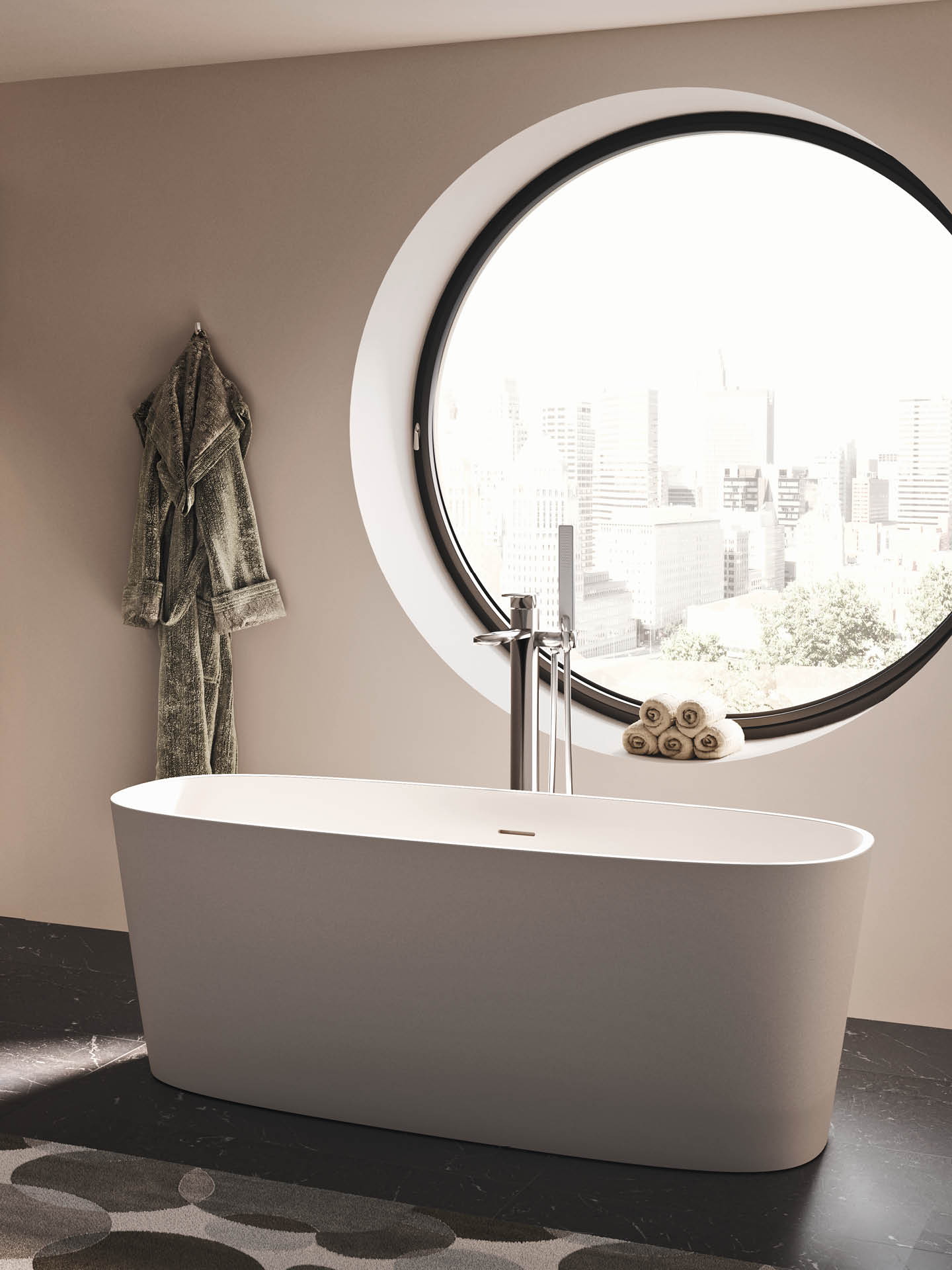 Nemesia piccola vasca da bagno freestanding in solid surface