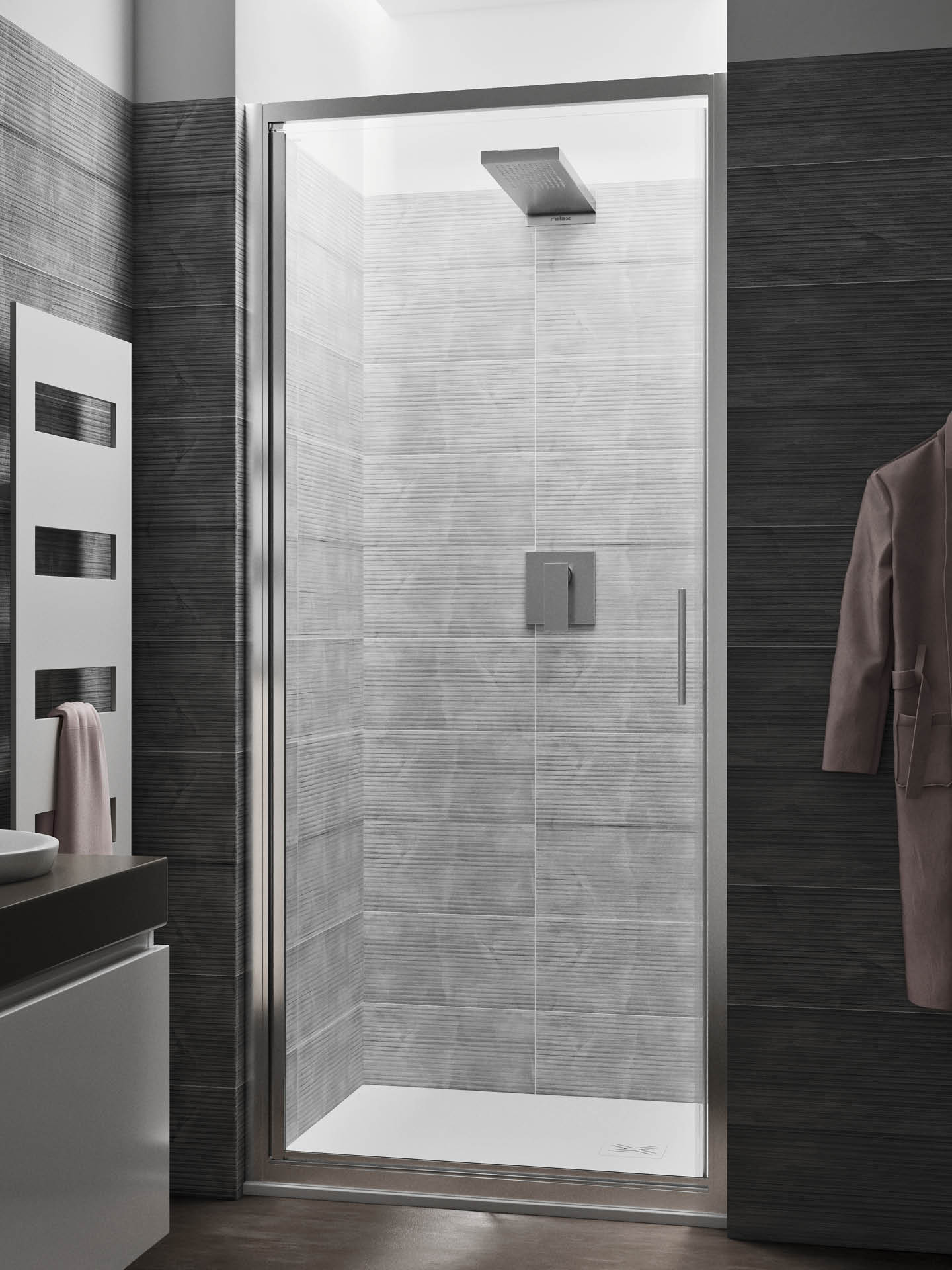 box doccia in nicchia con anta battente smart b1