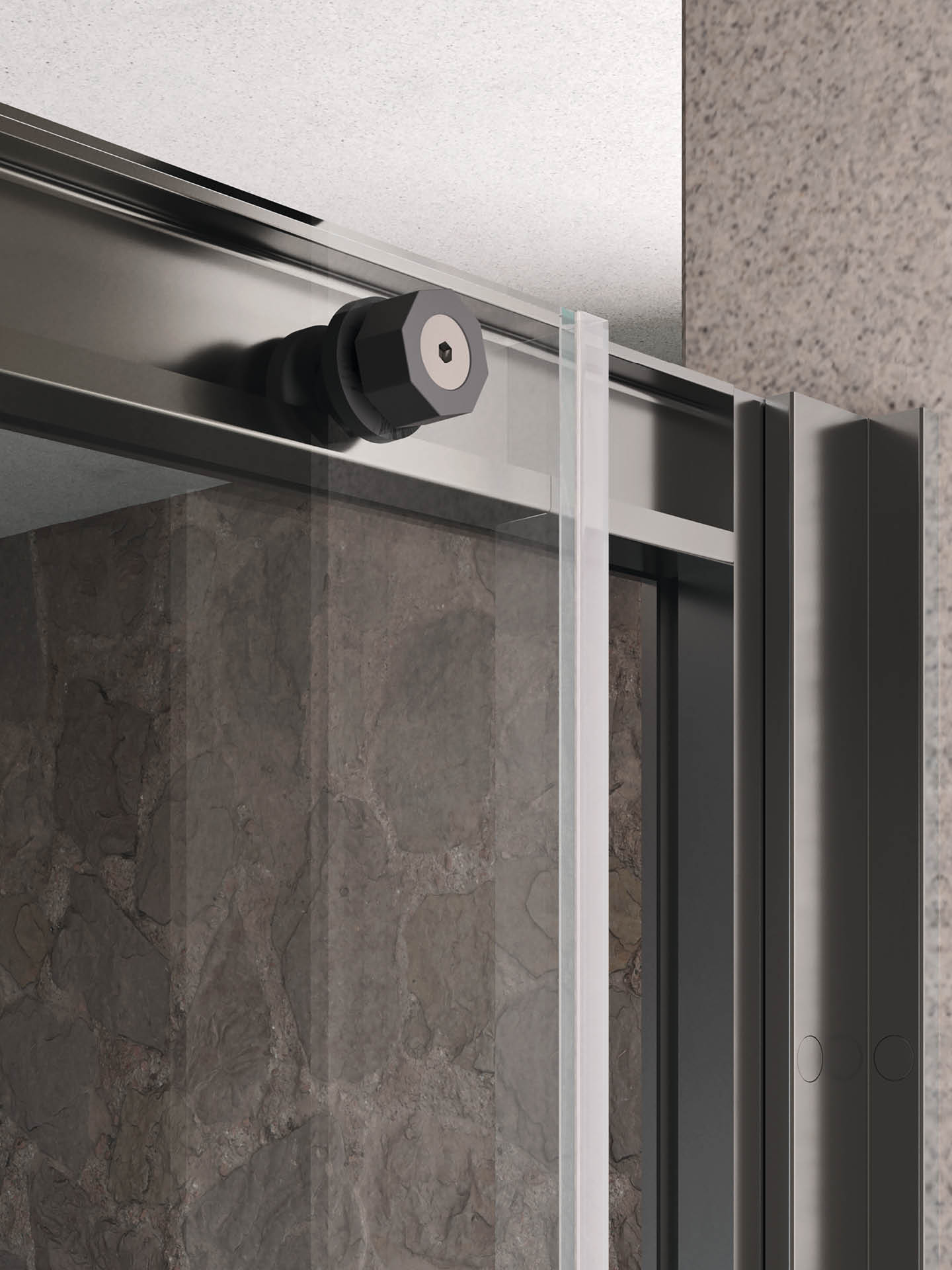 parte superiore dettaglio box doccia anta scorrevole