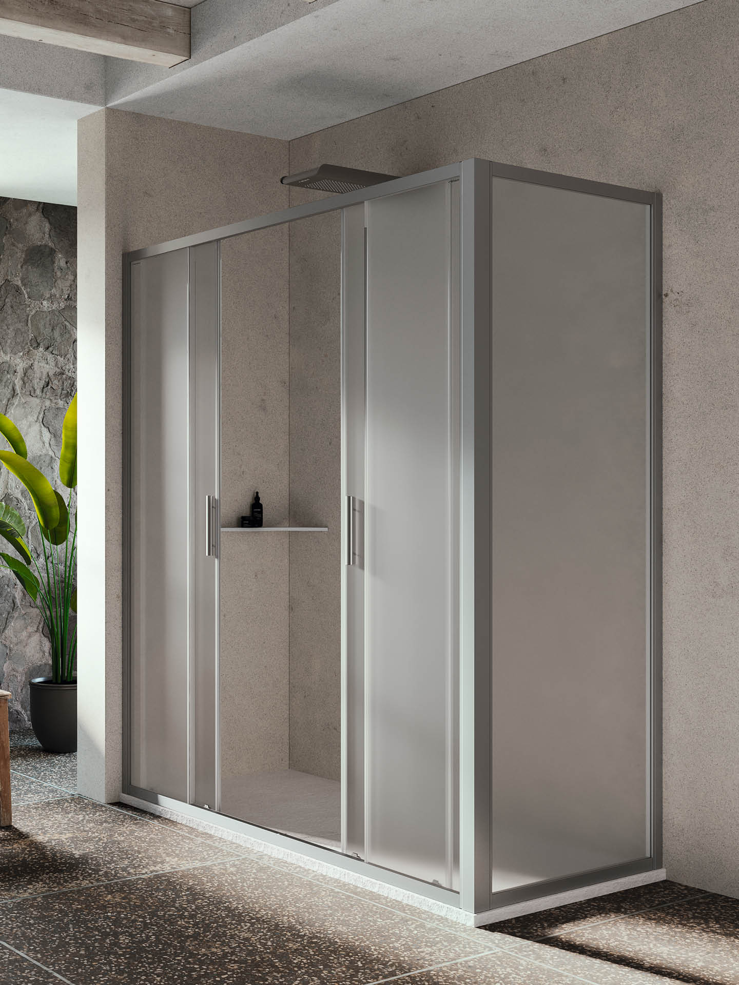 smart sc2+f box doccia grande ad angolo con doppia anta scorrevole