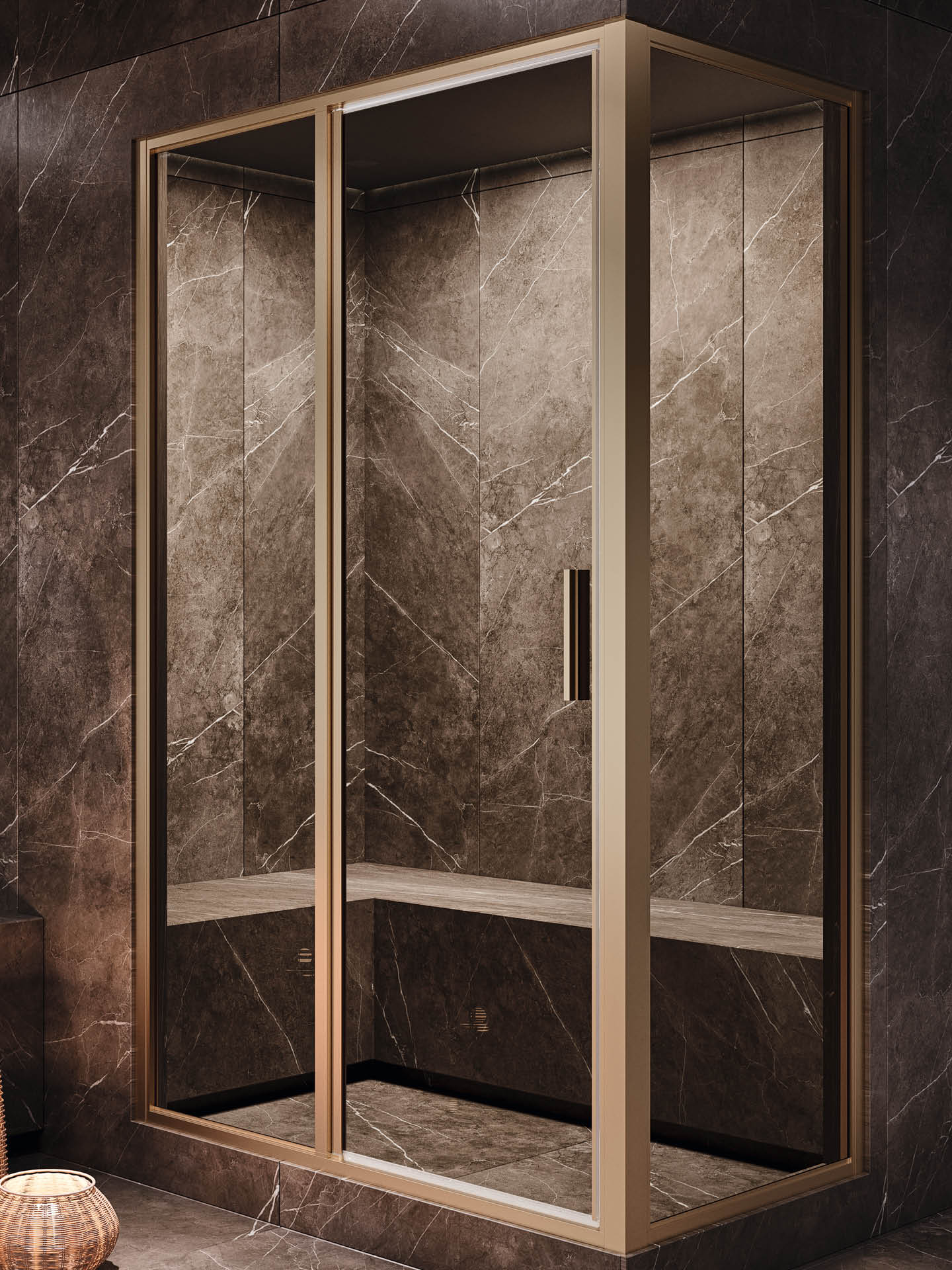 box doccia per bagno turco angolare steam pb+f