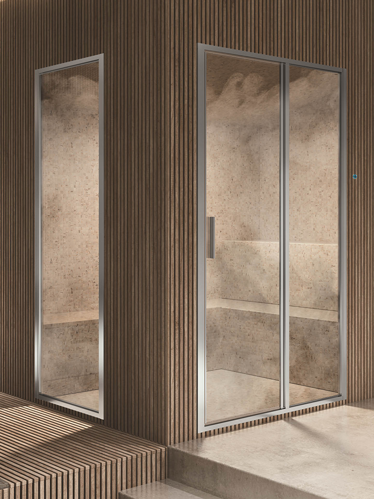 steam pb box doccia in nicchia per il bagno turco con sistema di erogazione del vapore