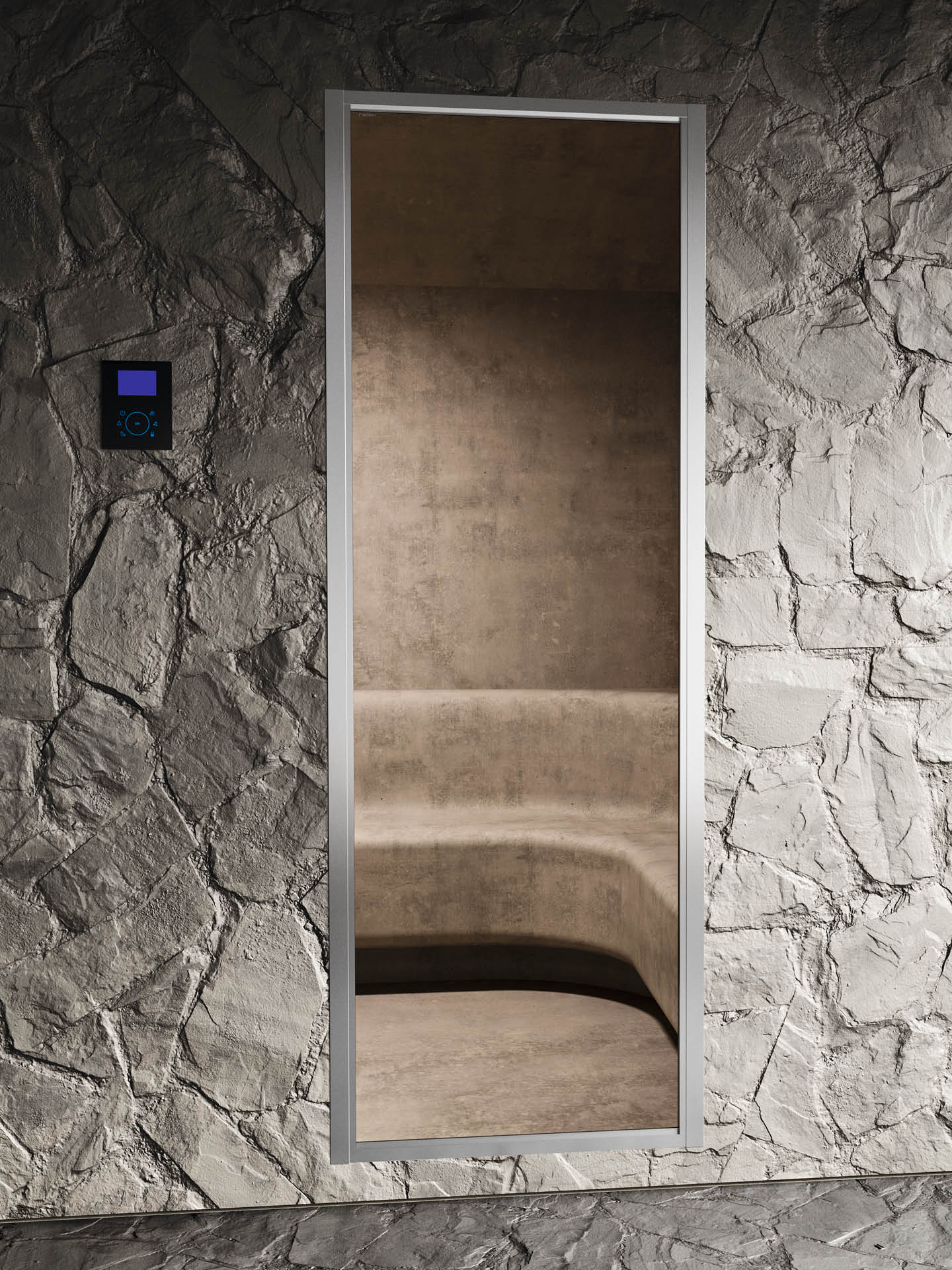 steam v vetrata per cabina doccia per bagno turco in nicchia con erogatore di vapore