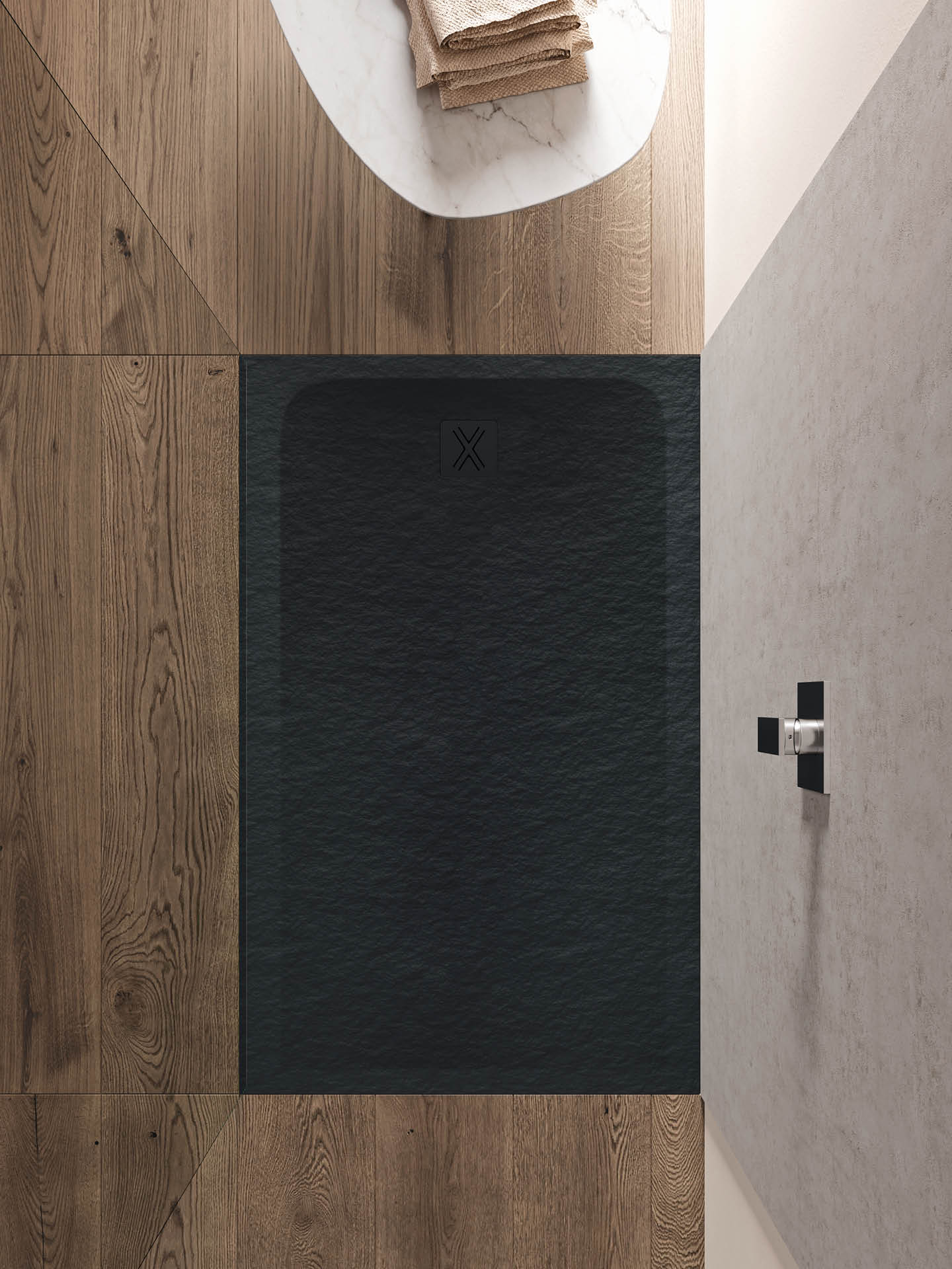 piatto doccia nero stone effetto pietra rettangolare