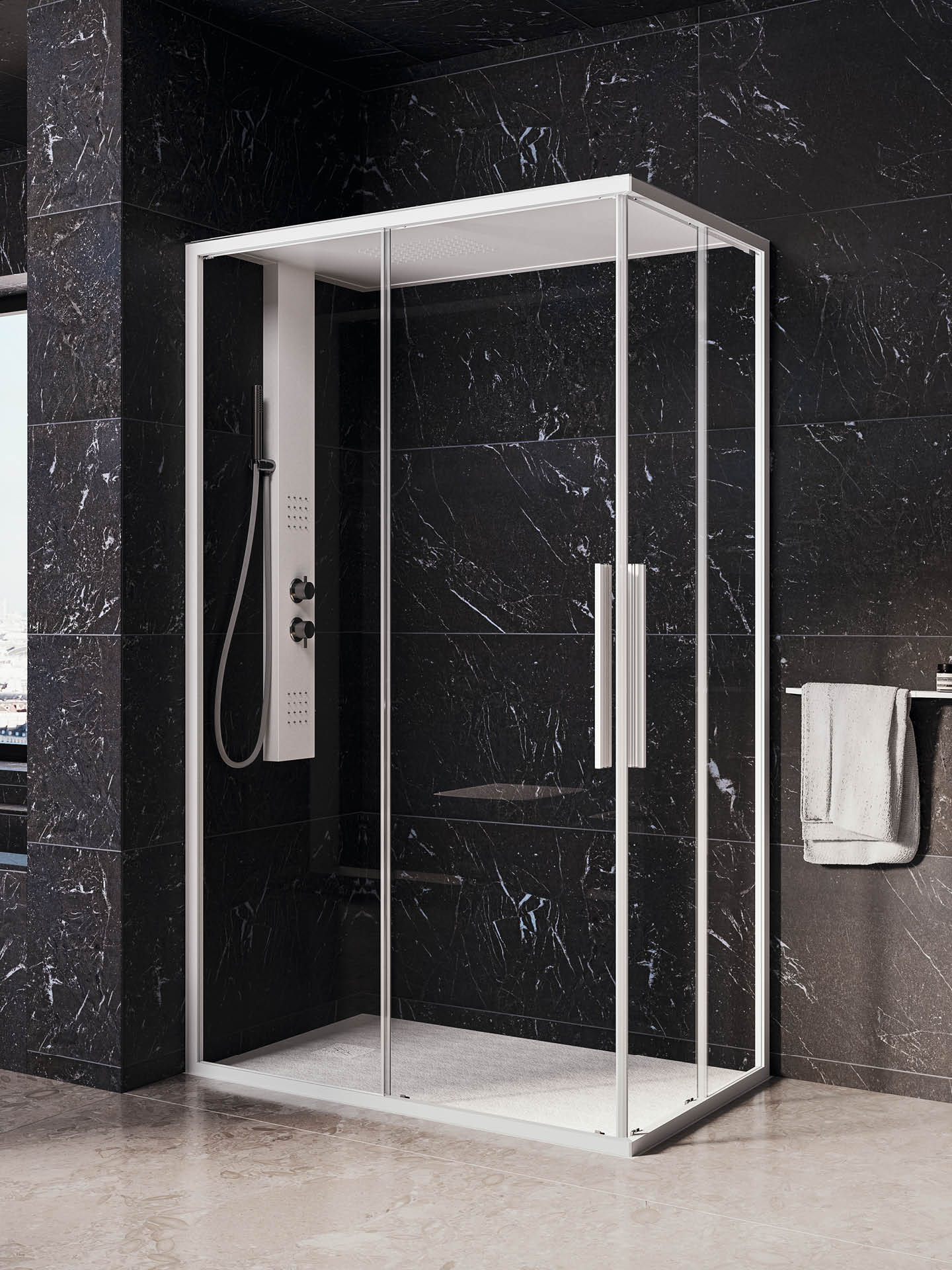 box doccia con tetto per area benessere unico a+a