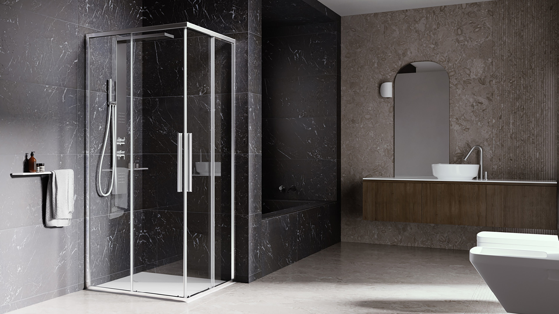 box doccia angolare ad ante scorrevoli unico a+a