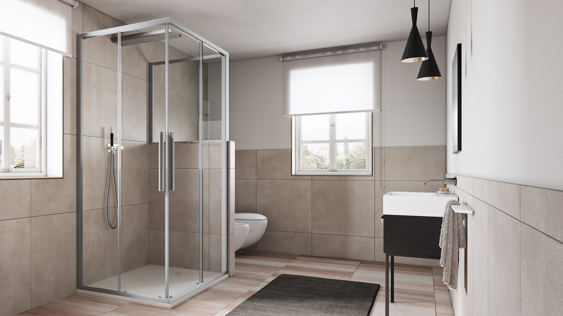 box doccia su misura sopra muretto unico a+a