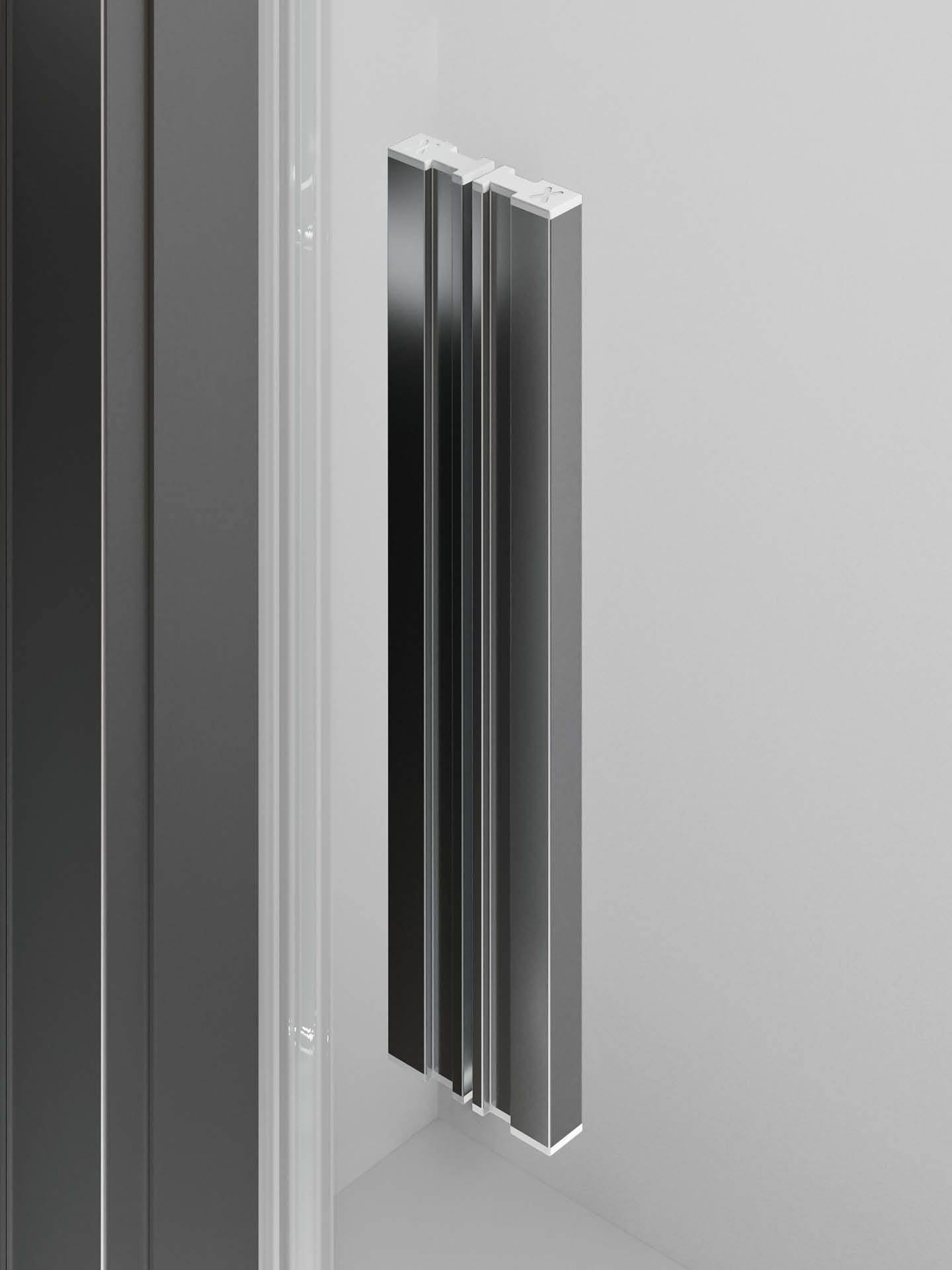 UNICO B1_dettaglio3 maniglia box doccia con tappi colorati logo relax