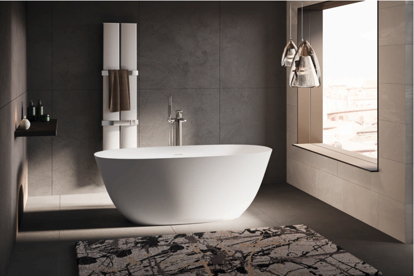 vasca da bagno freestanding in solid surface bianca datura