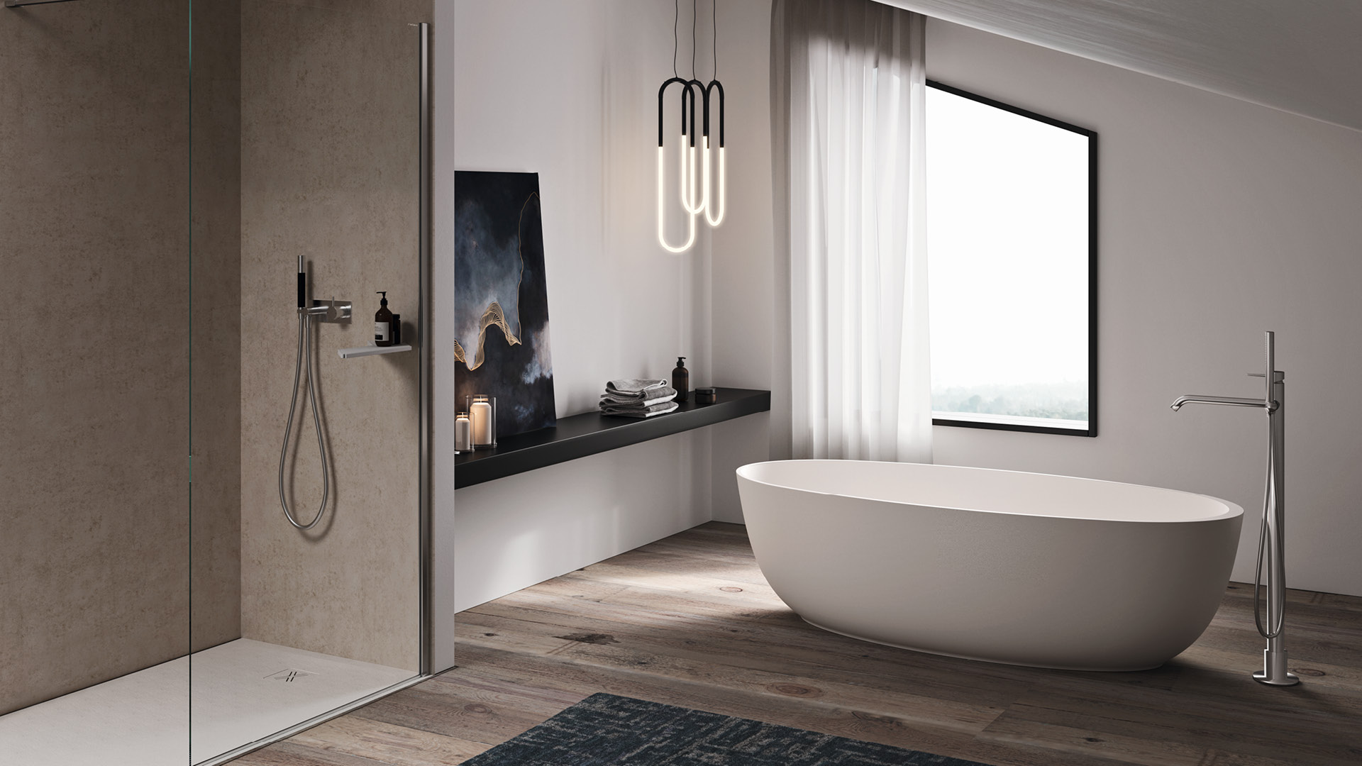 Vinca vasca da bagno bianca freestanding in solid surface