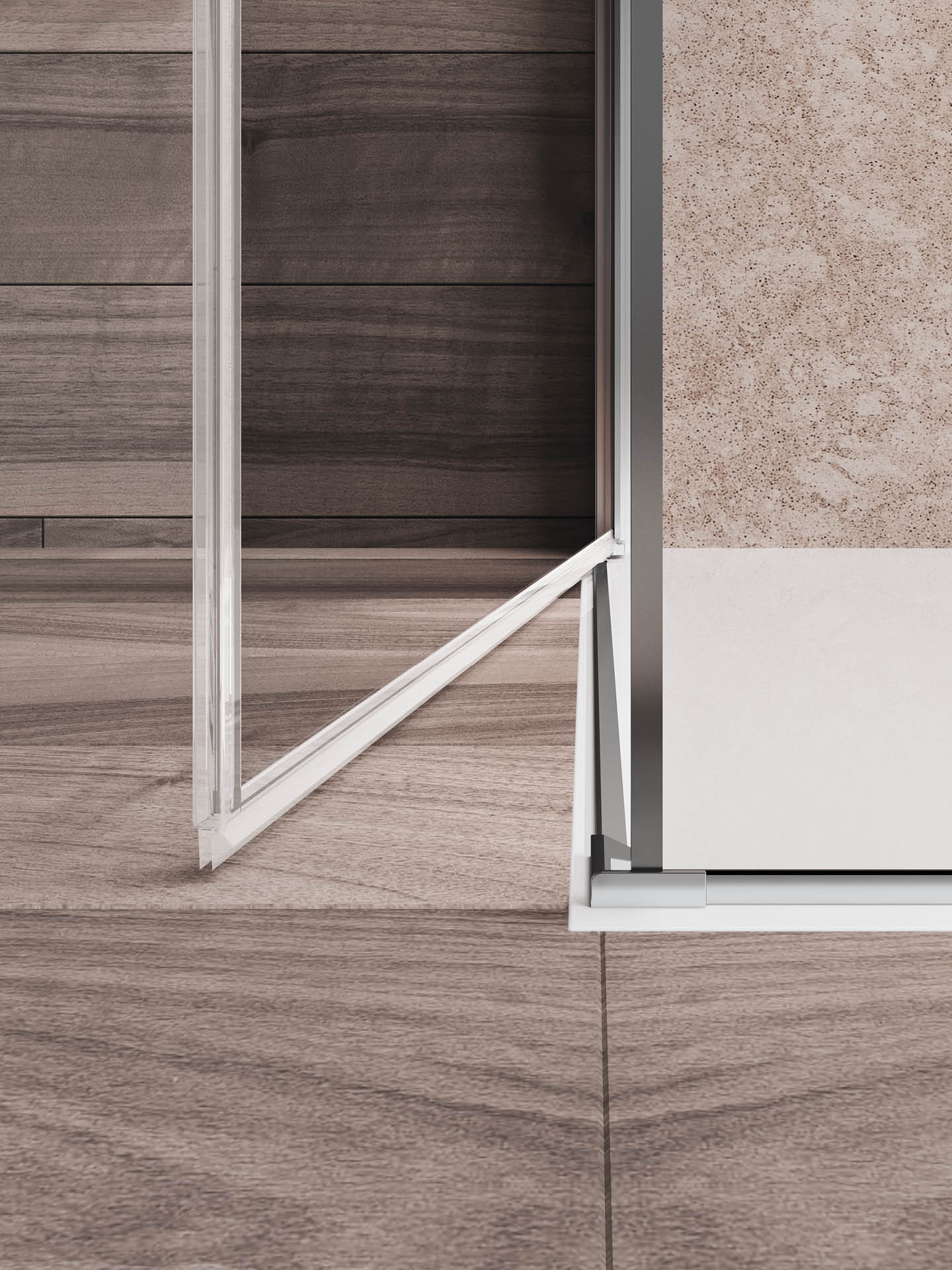 apertura porta esternamente box doccia wall