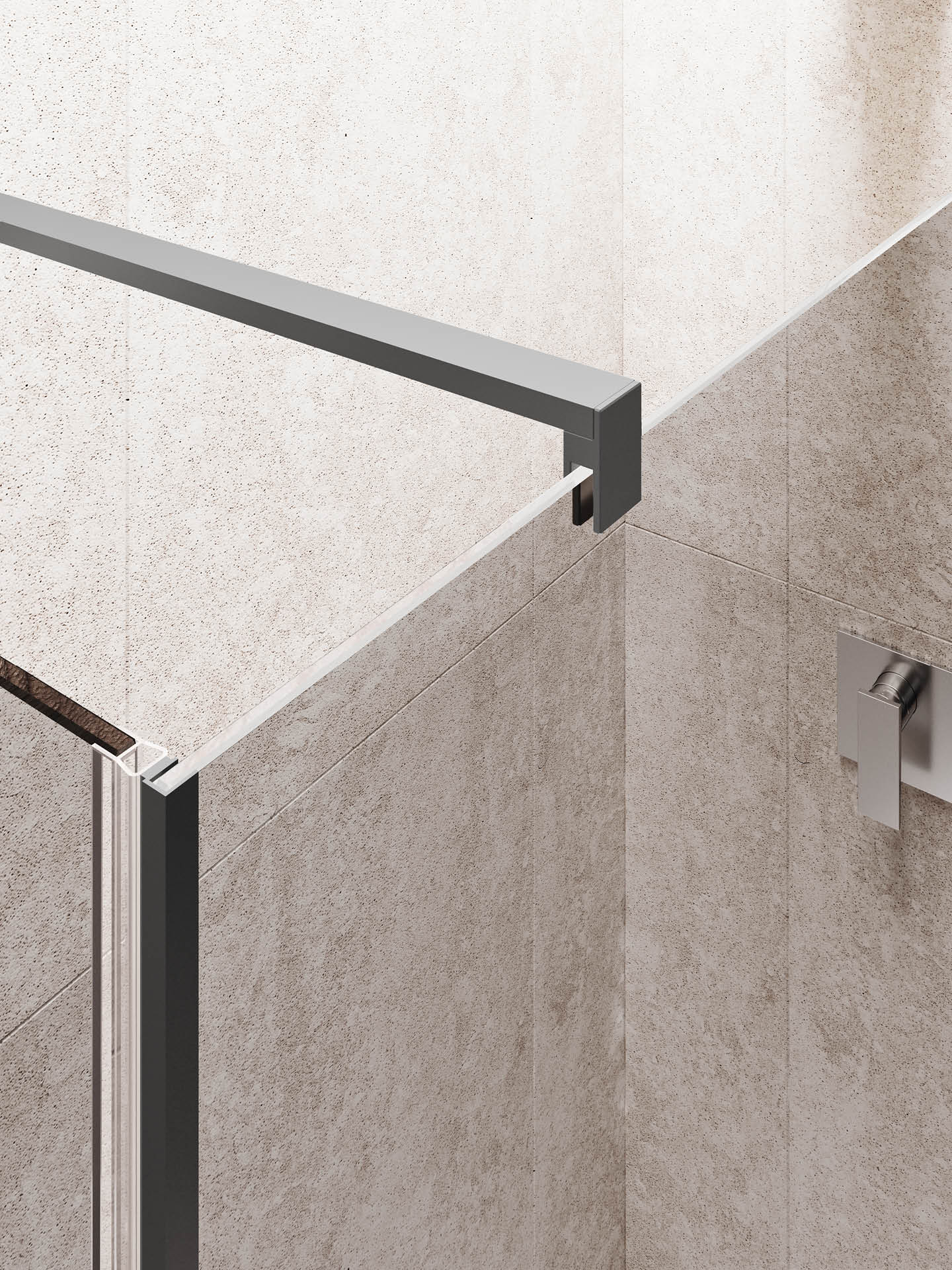 pinza braccio di supporto vetro box doccia wall a