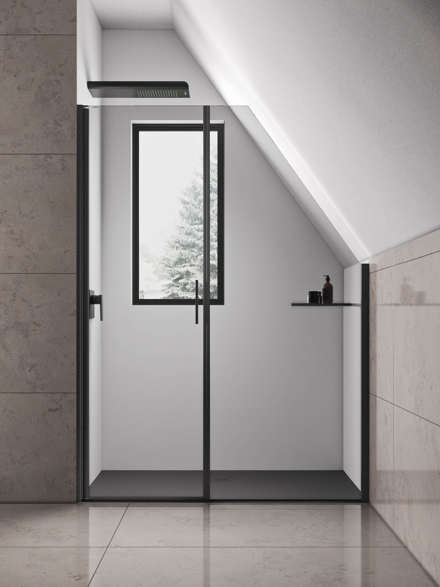 cabina doccia wall pl su misura senza profili