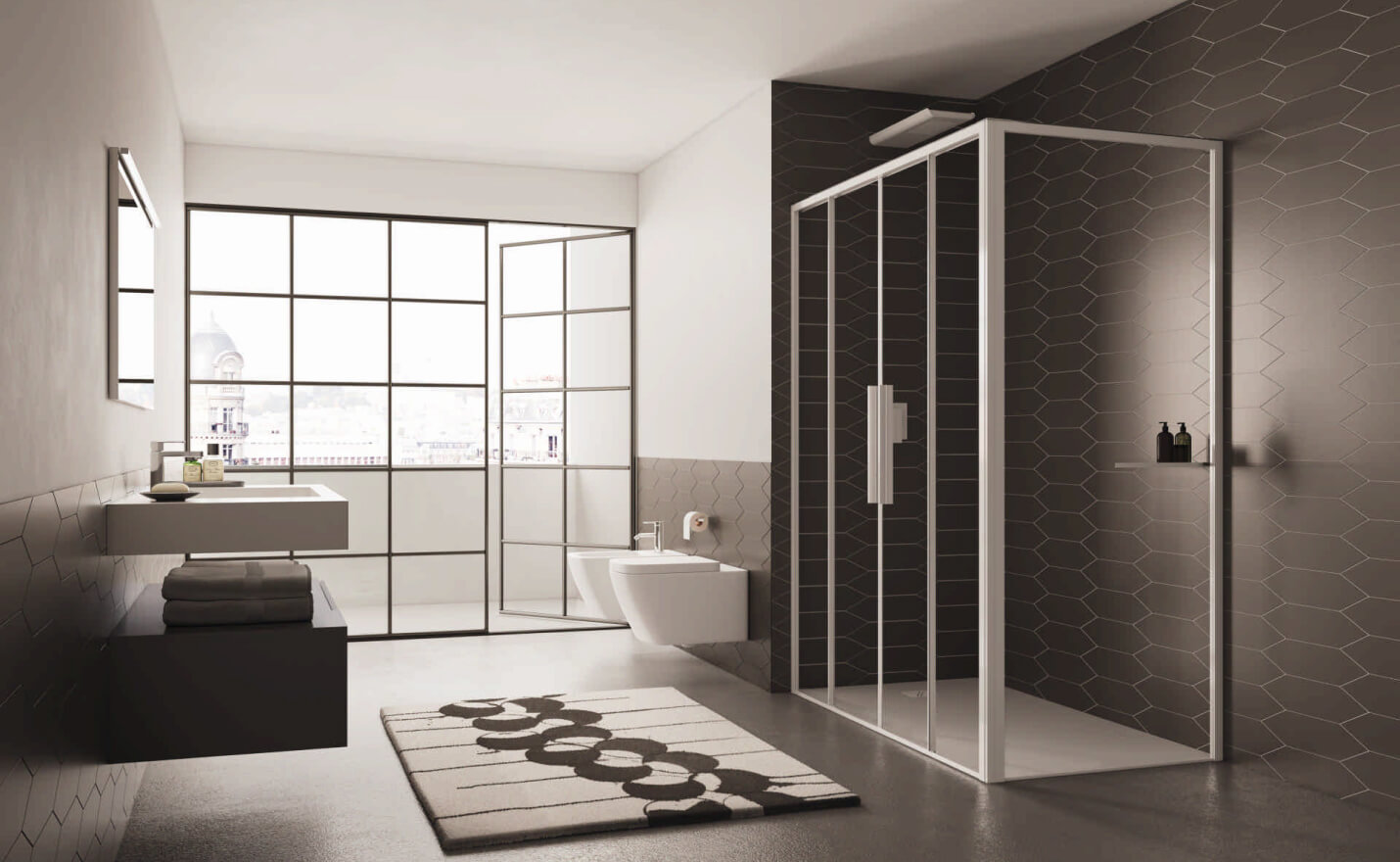 Box doccia con doppia anta scorrevole ad angolo