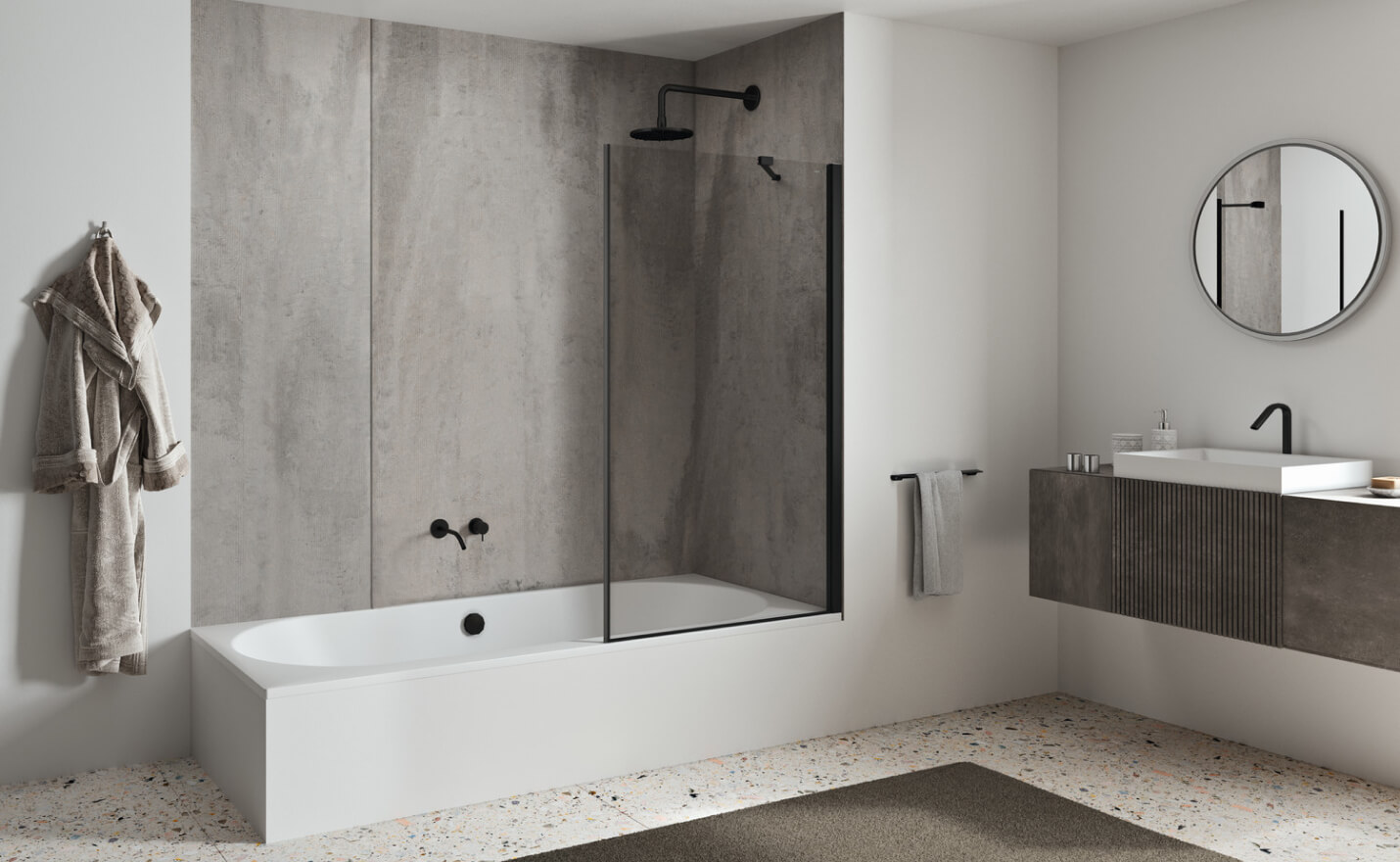 Soluzione sopravasca ad angolo con vetro fisso