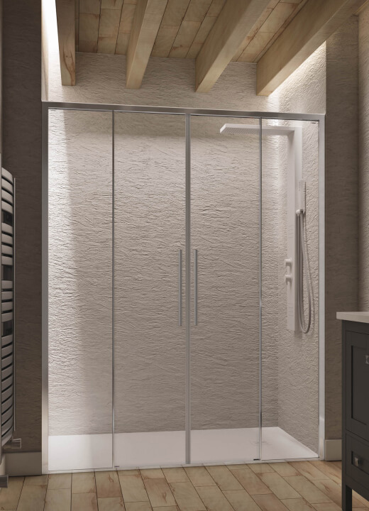 puro sc2 box doccia in nicchia in bagno in montagna