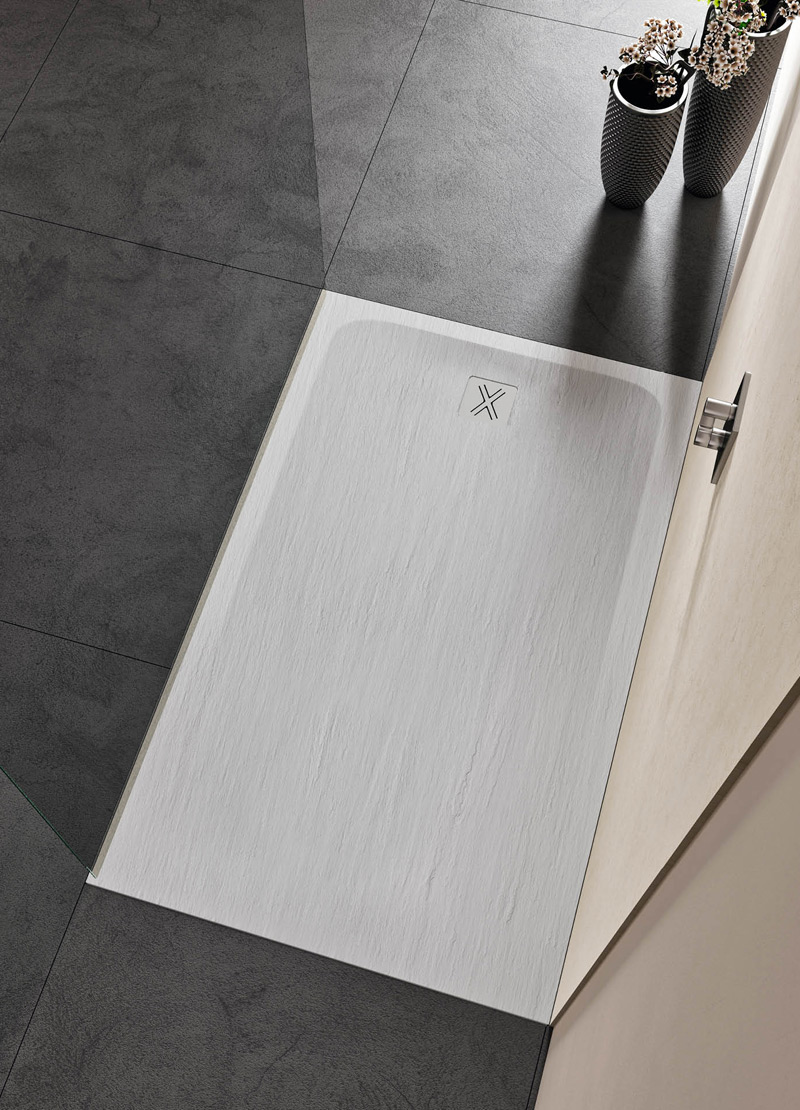 RASO-ANGOLARE_immagineprincipale Piatto doccia bianco effetto ardesia Raso