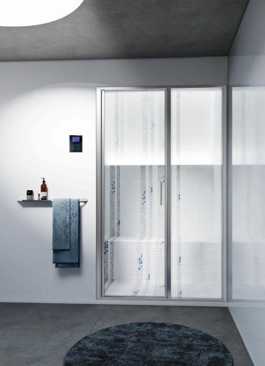 STEAM PL Box doccia in nicchia con anta scorrevole per bagno turco