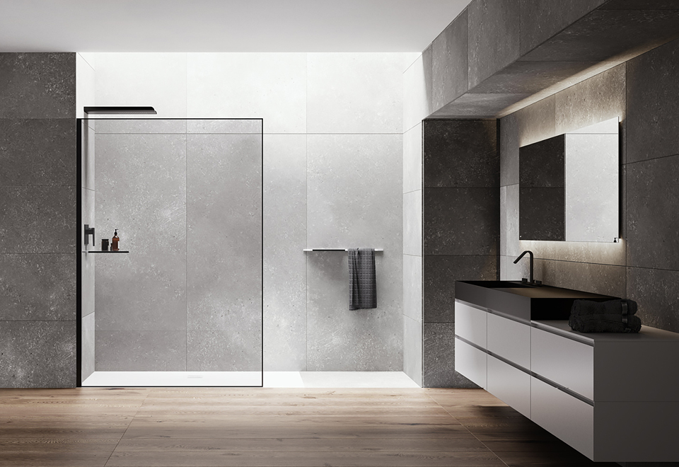 Стеклянная дверь с металлическим каркасом