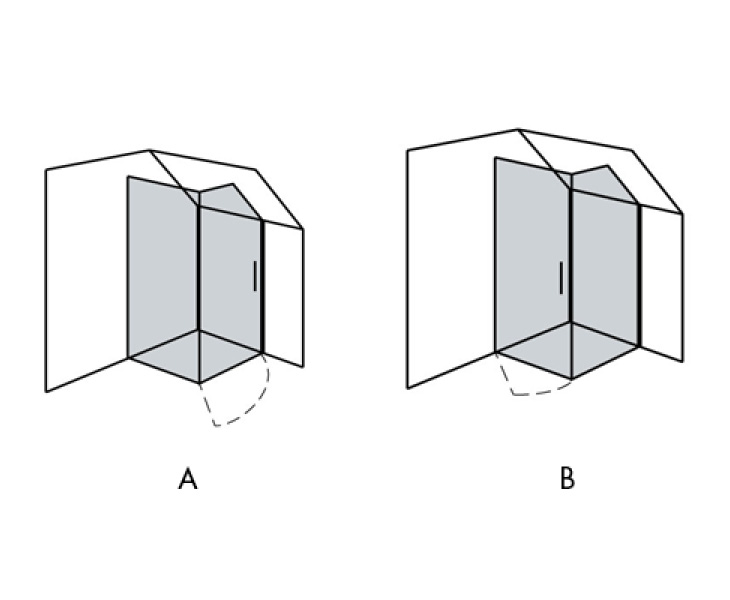 Esempio di cabina doccia ad angolo su misura