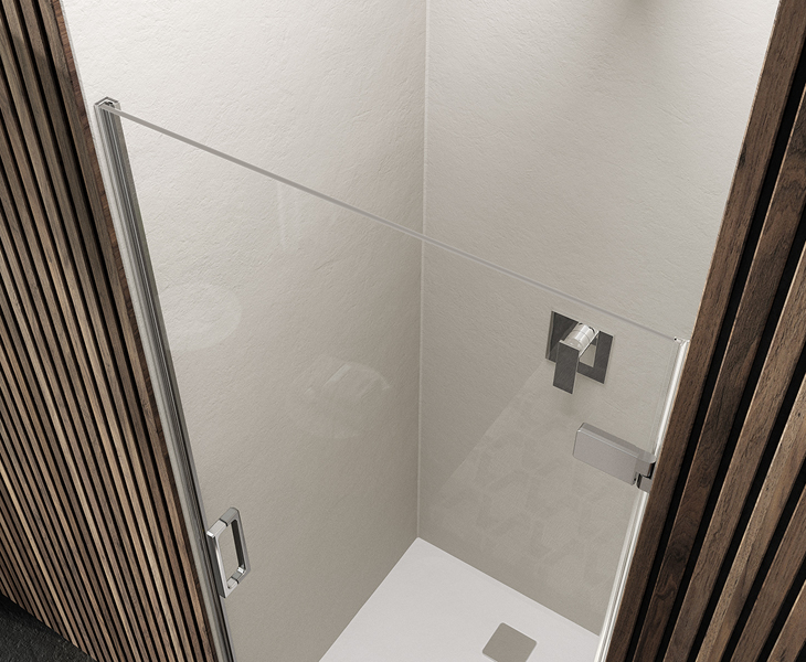 Vue aérienne de Cover, cabine de douche en niche sans profils