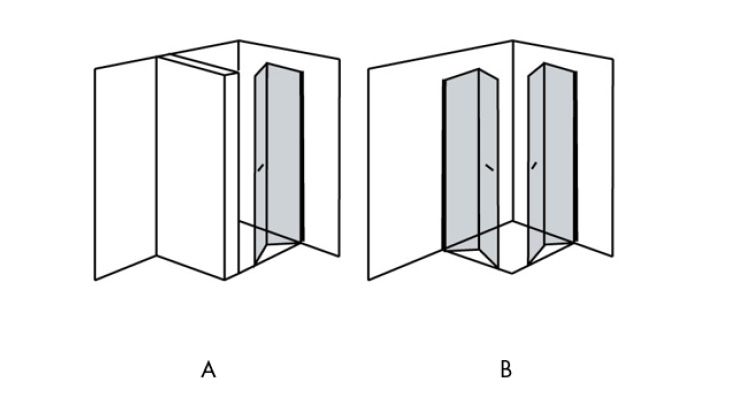 Esempi di cabina doccia con anta a soffietto
