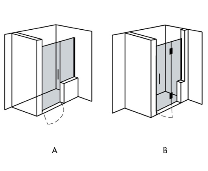 Esempio di cabina doccia in nicchia su misura
