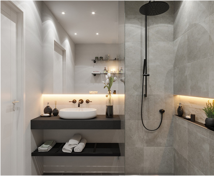 Small service bathroom