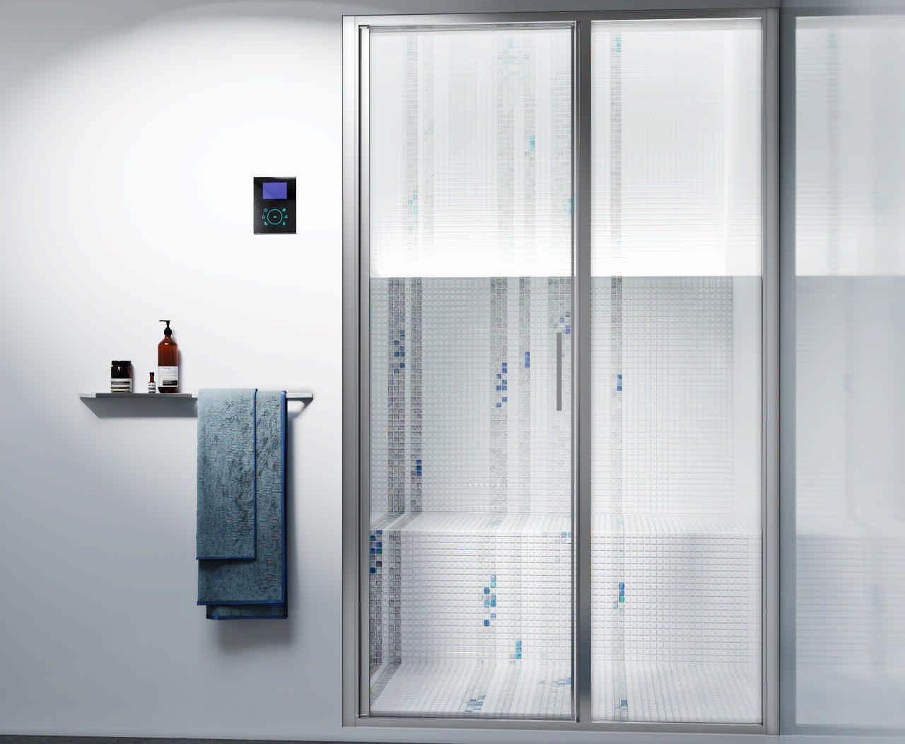 Steam PL recessed shower cubicle for the Turkish bath at home