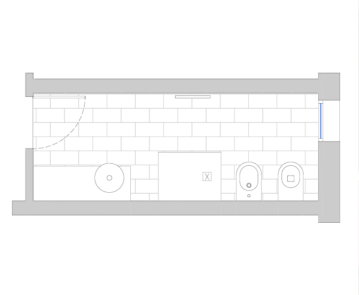 freestanding shower enclosure 70x90 plan from above