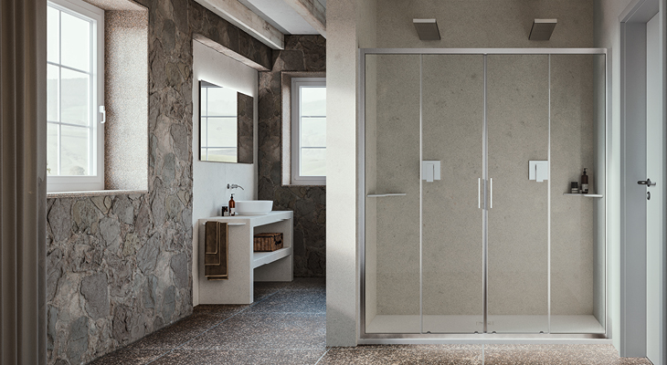 large shower enclosure