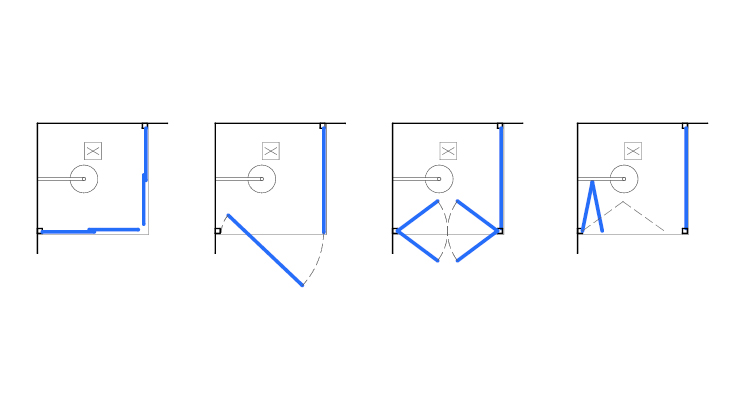 Type of shower enclosure opening Corner shower box 80x80