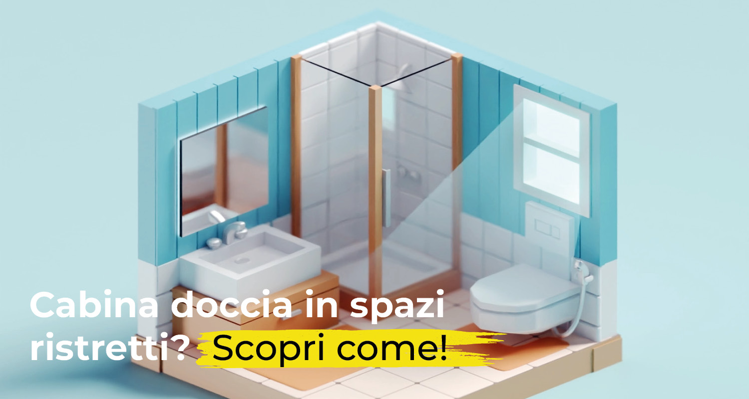 Shower enclosure in confined spaces isometric view