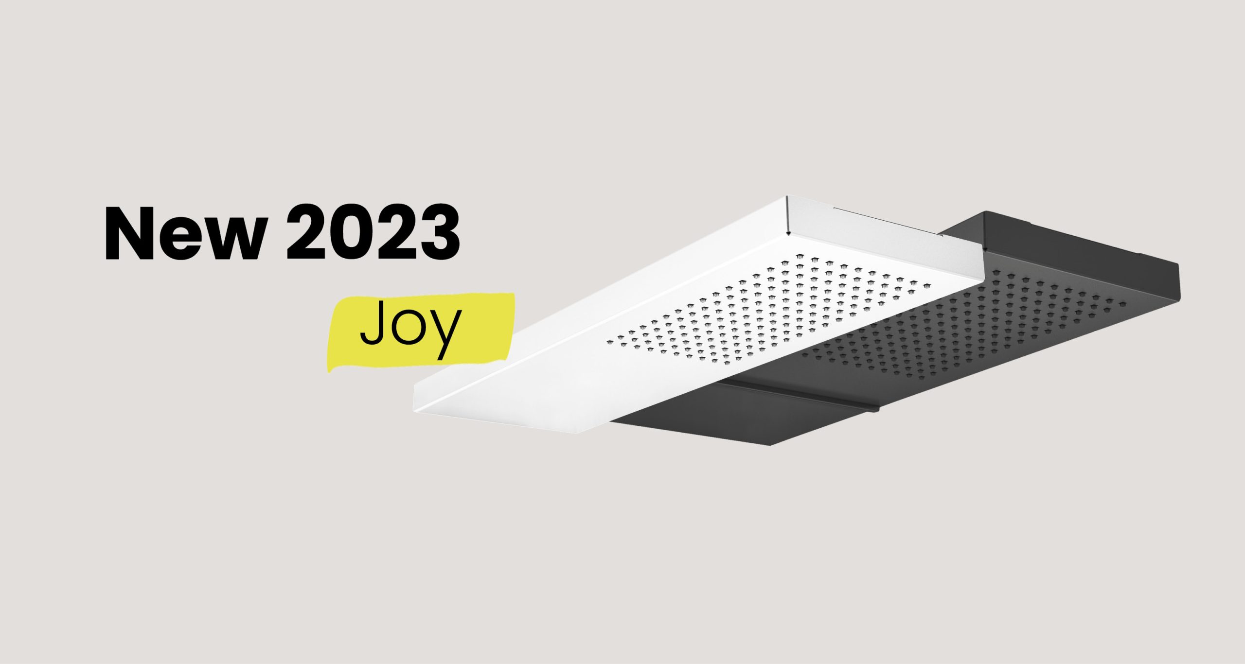 New black and white Joy shower heads